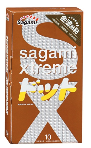 Презервативы Sagami Xtreme FEEL UP с точечной текстурой и линиями прилегания - 10 шт. - Sagami - купить с доставкой в Таганроге