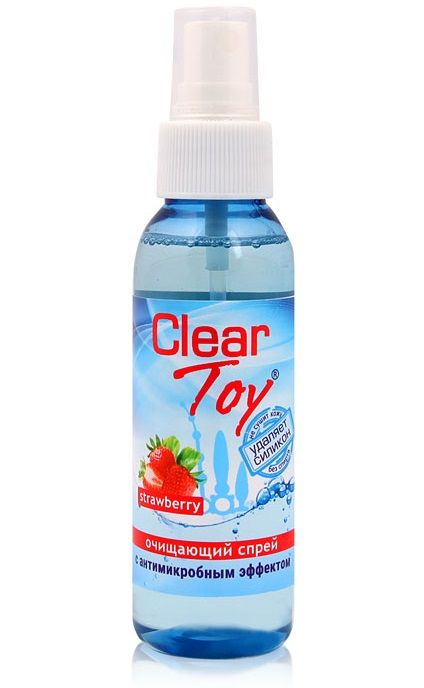 Очищающий спрей для игрушек CLEAR TOY Strawberry - 100 мл. - Биоритм - купить с доставкой в Таганроге