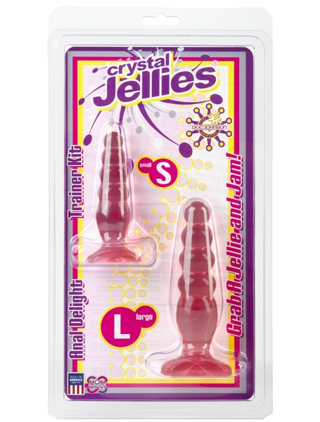 Набор из двух розовых анальных втулок Crystal Jellies Anal Trainer Kit - Doc Johnson