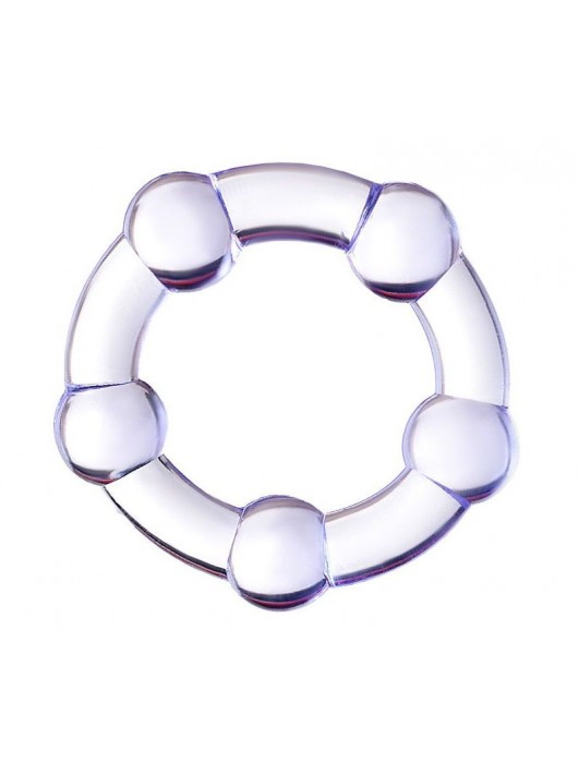 Фиолетовое эрекционное кольцо на пенис с бусинами - Штучки-дрючки - в Таганроге купить с доставкой