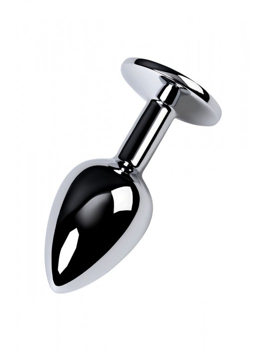 Серебристая конусовидная анальная пробка с фиолетовым кристаллом - 7 см. - ToyFa - купить с доставкой в Таганроге