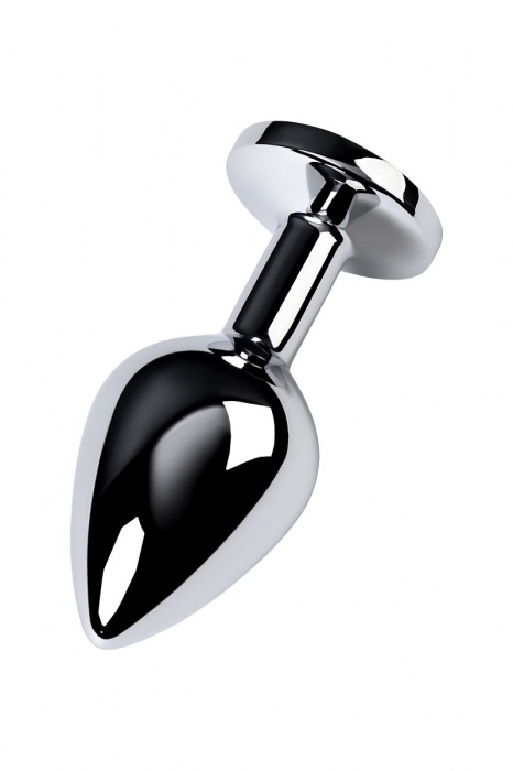 Серебристая конусовидная анальная пробка с голубым кристаллом - 8 см. - ToyFa - купить с доставкой в Таганроге