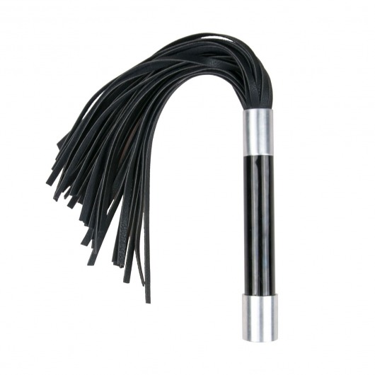 Черная плеть Easytoys Flogger With Metal Grip - 38 см. - Easy toys - купить с доставкой в Таганроге