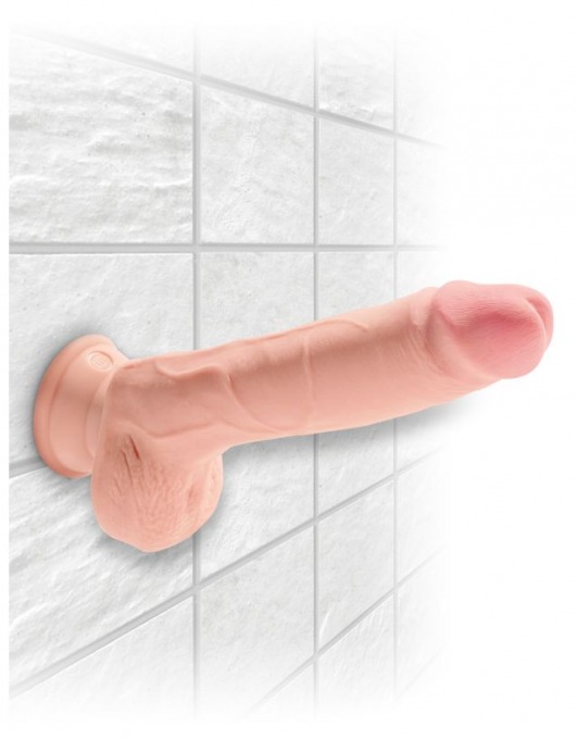 Телесный фаллоимитатор на присоске 9  Triple Density Cock with Balls - 24,1 см. - Pipedream