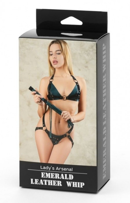 Плеть изумрудного цвета Ladys Arsenal с гладкой ручкой - 45 см. - БДСМ Арсенал - купить с доставкой в Таганроге
