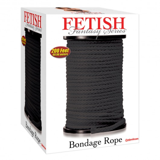 Черная веревка для связывания Bondage Rope - 60,9 м. - Pipedream - купить с доставкой в Таганроге