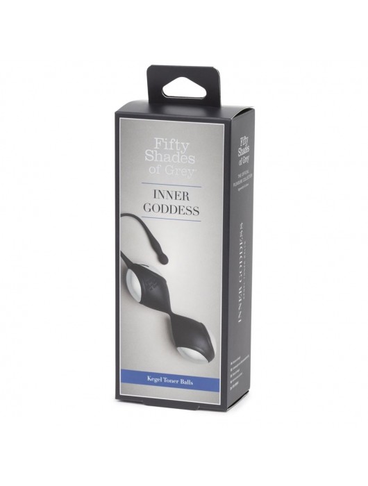 Черно-серебристые вагинальные шарики Inner Goddess Kegel Toner Balls - Fifty Shades of Grey