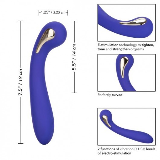Фиолетовый вибромассажер с электростимуляцией Intimate Estim Petite G Wand - 19 см. - California Exotic Novelties - купить с доставкой в Таганроге