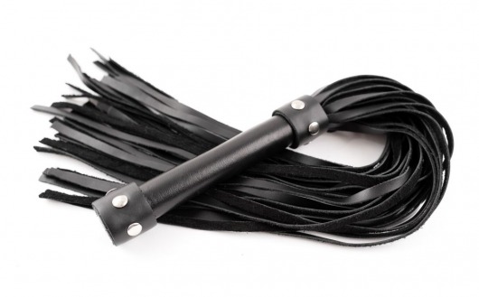 Черная кожаная плеть с ручкой Ladys Arsenal - БДСМ Арсенал - купить с доставкой в Таганроге