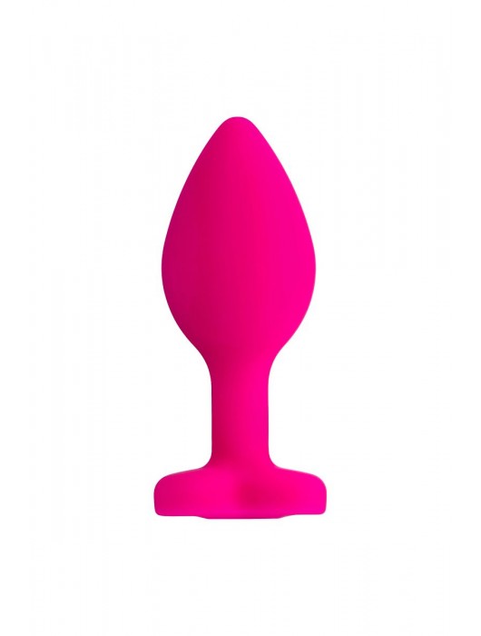 Розовая анальная втулка Diamond Heart с прозрачным кристаллом - 7 см. - ToyFa - купить с доставкой в Таганроге