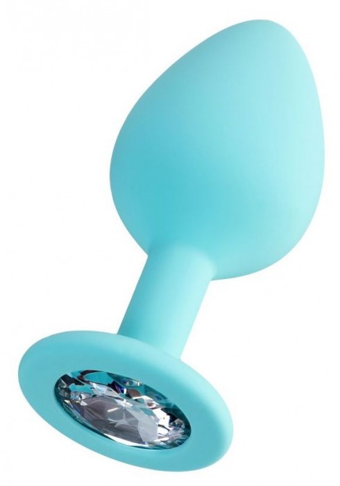 Мятная анальная втулка Brilliant с прозрачным кристаллом - 8 см. - ToyFa - купить с доставкой в Таганроге