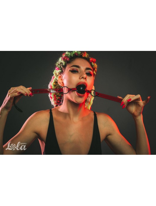 Черно-красный кляп-шарик Love Bite - Lola Games - купить с доставкой в Таганроге