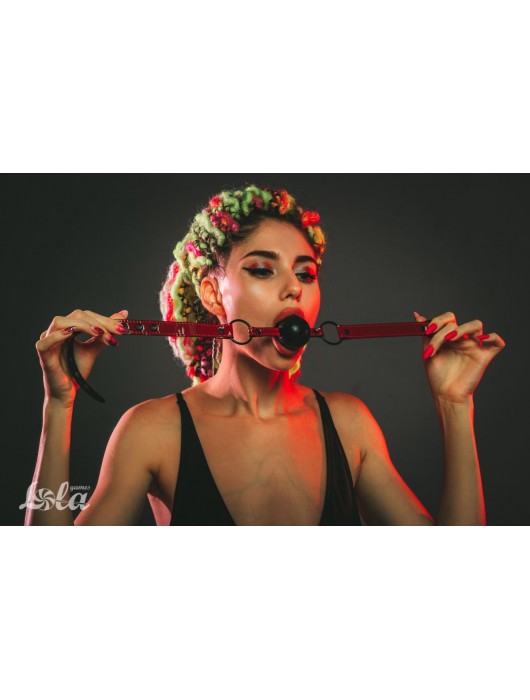 Черно-красный кляп-шарик Love Bite - Lola Games - купить с доставкой в Таганроге