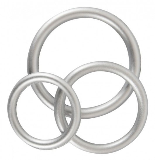 Набор из 3 эрекционных колец под металл Metallic Silicone Cock Ring Set - Orion - в Таганроге купить с доставкой