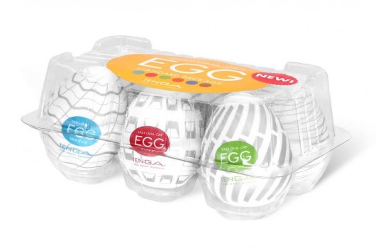 Набор из 6 мастурбаторов Tenga EGG Easy Beat с различным рельефом - Tenga - в Таганроге купить с доставкой