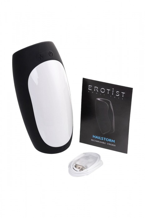Черно-белый перезаряжаемый мастурбатор Erotist Hailstorm - Erotist Adult Toys - в Таганроге купить с доставкой