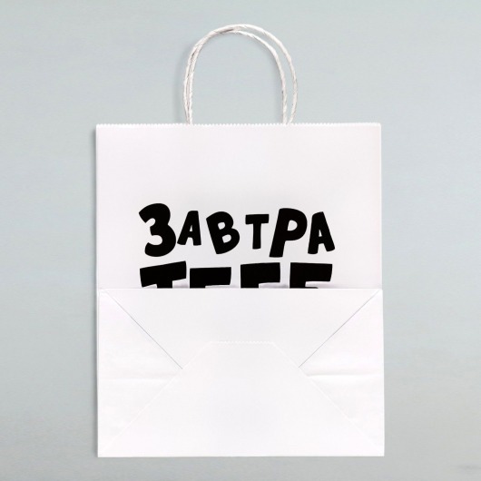 Подарочный пакет  Завтра тебе будет стыдно  - 30 х 24 см. - UPAK LAND - купить с доставкой в Таганроге