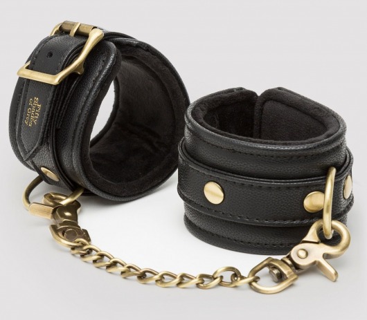 Черные наручники Bound to You Faux Leather Wrist Cuffs - Fifty Shades of Grey - купить с доставкой в Таганроге
