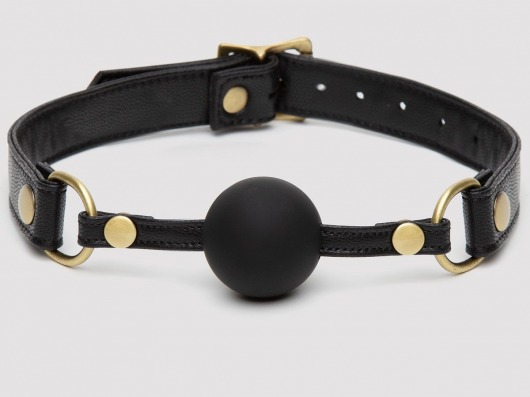 Черный кляп-шар Bound to You Faux Leather Ball Gag - Fifty Shades of Grey - купить с доставкой в Таганроге