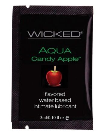 Лубрикант с ароматом сахарного яблока WICKED AQUA Candy Apple - 3 мл. - Wicked - купить с доставкой в Таганроге