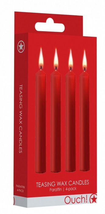 Набор из 4 красных восковых свечей Teasing Wax Candles - Shots Media BV - купить с доставкой в Таганроге