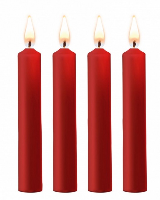 Набор из 4 красных восковых свечей Teasing Wax Candles - Shots Media BV - купить с доставкой в Таганроге