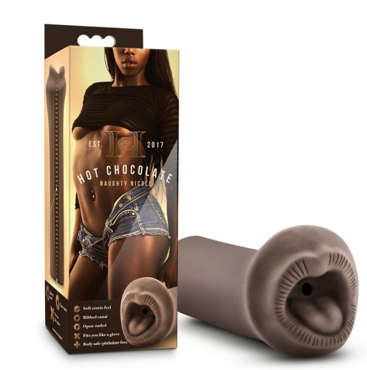 Коричневый мастурбатор-ротик Naughty Nicole - Blush Novelties - в Таганроге купить с доставкой