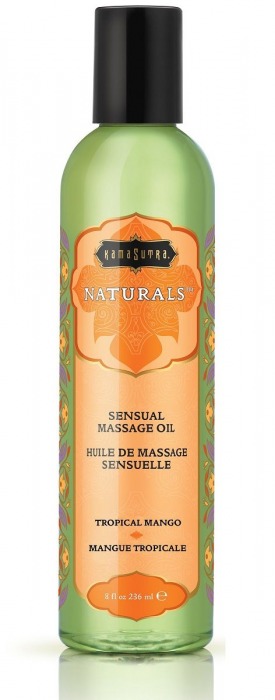 Массажное масло Naturals Tropical Mango с ароматом манго - 236 мл. - Kama Sutra - купить с доставкой в Таганроге