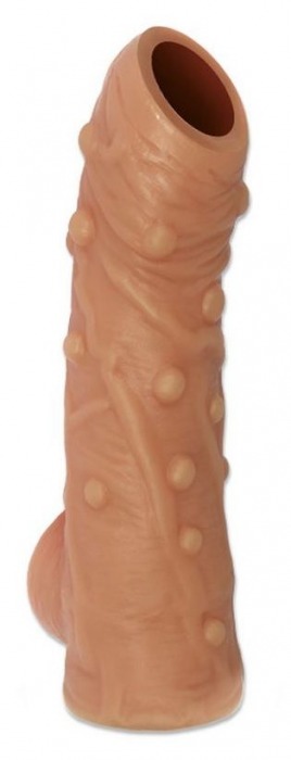 Телесная насадка с пупырышками и открытой головкой Nude Sleeve M - 12 см. - KOKOS - в Таганроге купить с доставкой