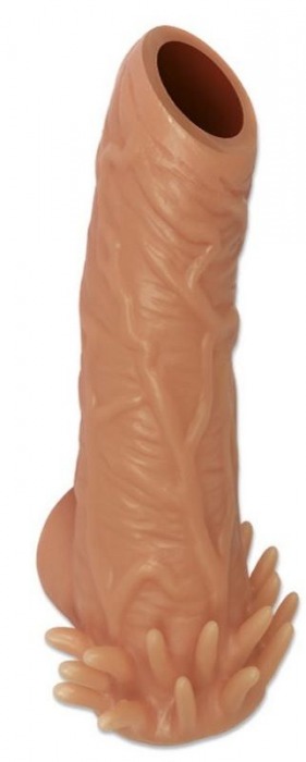 Телесная насадка с усиками и открытой головкой Nude Sleeve M - 12 см. - KOKOS - в Таганроге купить с доставкой