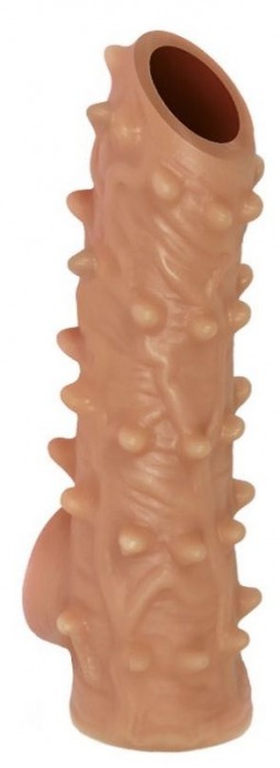 Телесная насадка с шипами и открытой головкой Nude Sleeve M - 12 см. - KOKOS - в Таганроге купить с доставкой
