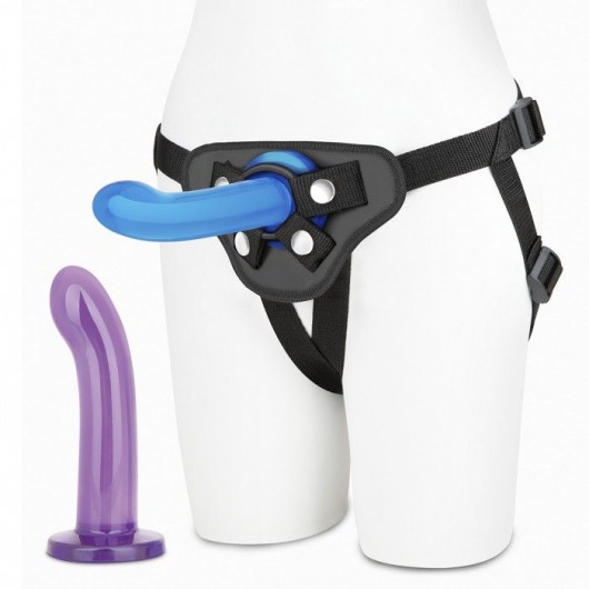 Страпон унисекс Beginners Strap-On с 2 насадками - 15 и 13 см. - Lux Fetish - купить с доставкой в Таганроге