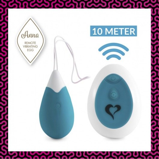 Бирюзовое виброяйцо на радиоуправлении Anna Vibrating Egg Remote - FeelzToys