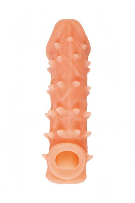 Телесная закрытая насадка с пупырышками Cock Sleeve Size M - 15,6 см. - KOKOS - в Таганроге купить с доставкой
