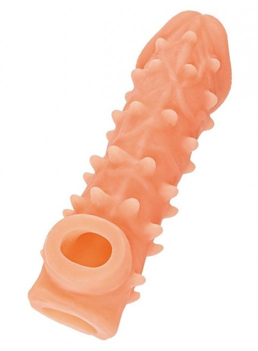 Телесная закрытая насадка с пупырышками Cock Sleeve Size L - 17,6 см. - KOKOS - в Таганроге купить с доставкой