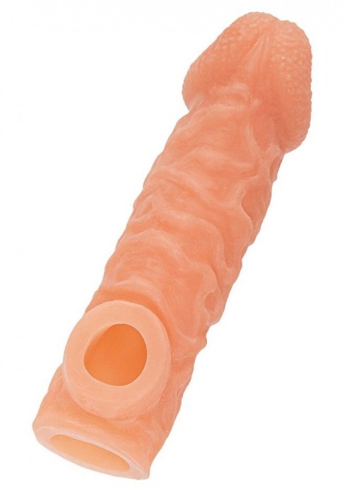 Телесная закрытая насадка с шершавой головкой Cock Sleeve Size L - 17,6 см. - KOKOS - в Таганроге купить с доставкой