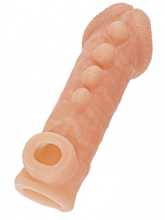 Телесная закрытая насадка с шишечками Cock Sleeve Size M - 15,6 см. - KOKOS - в Таганроге купить с доставкой