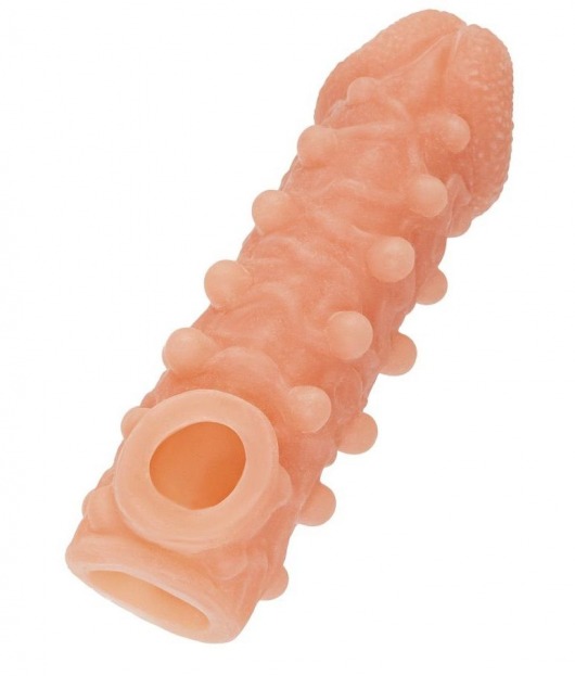 Телесная закрытая насадка с шариками Cock Sleeve Size M - 15,6 см. - KOKOS - в Таганроге купить с доставкой