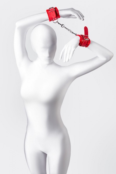 Красные наручники Anonymo из искусственной кожи - ToyFa - купить с доставкой в Таганроге