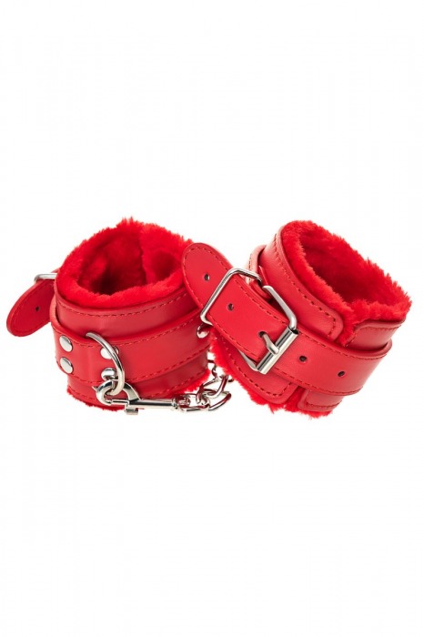 Красные наручники Anonymo из искусственной кожи - ToyFa - купить с доставкой в Таганроге