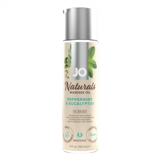 Массажное масло с ароматом перечной мяты и эвкалипта JO Naturals Peppermint   Eucalyptus - 120 мл. - System JO - купить с доставкой в Таганроге