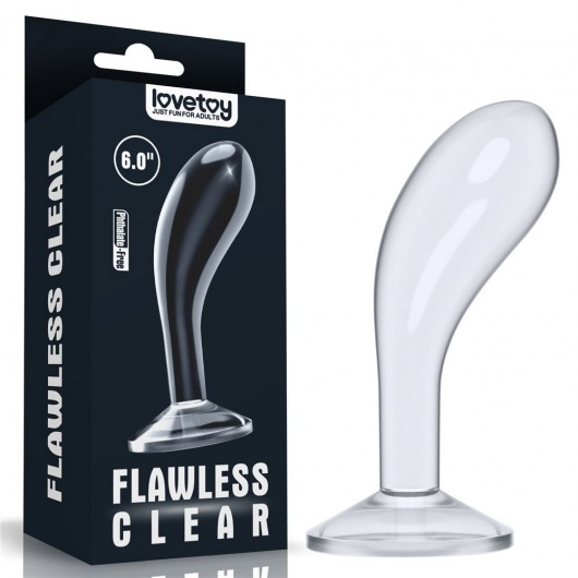 Прозрачный стимулятор простаты Flawless Clear Prostate Plug - 15 см. - Lovetoy - в Таганроге купить с доставкой