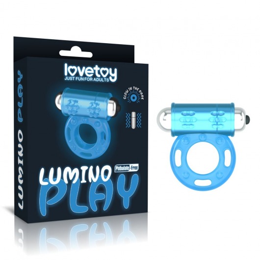 Голубое, светящееся в темноте эрекционное виброкольцо Lumino Play Vibrating Penis Ring - Lovetoy - в Таганроге купить с доставкой