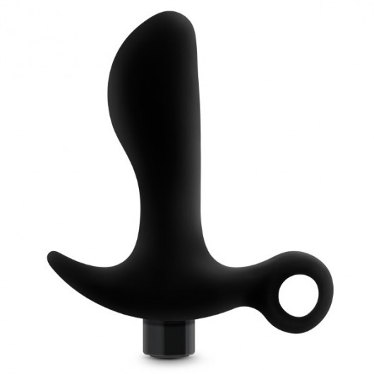 Черный анальный вибратор Silicone Vibrating Prostate Massager 01 - 10,8 см. - Blush Novelties - в Таганроге купить с доставкой