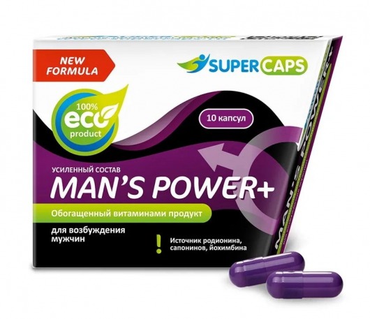 Возбуждающее средство для мужчин Mans Power plus - 10 капсул (0,35 гр.) +1 в подарок - SuperCaps - купить с доставкой в Таганроге