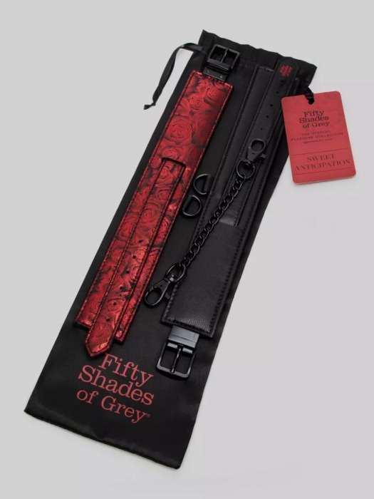 Красно-черные оковы Reversible Faux Leather Ankle Cuffs - Fifty Shades of Grey - купить с доставкой в Таганроге