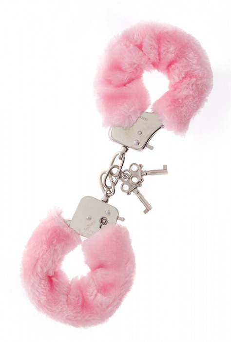 Металлические наручники с розовой меховой опушкой METAL HANDCUFF WITH PLUSH PINK - Dream Toys - купить с доставкой в Таганроге