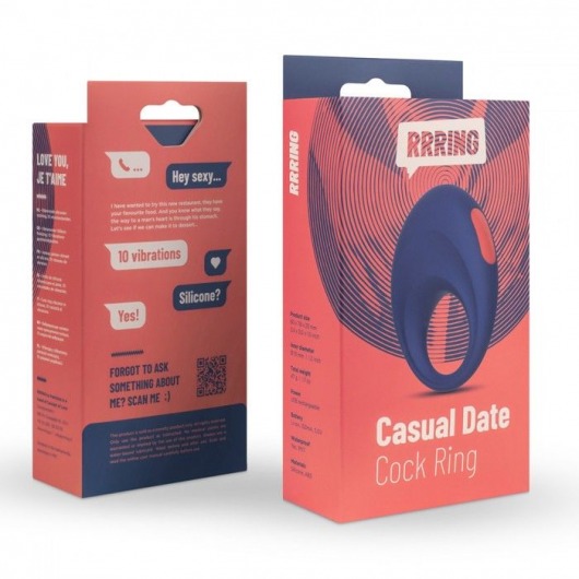 Синее эрекционное кольцо RRRING Casual Date Cock Ring - FeelzToys - в Таганроге купить с доставкой