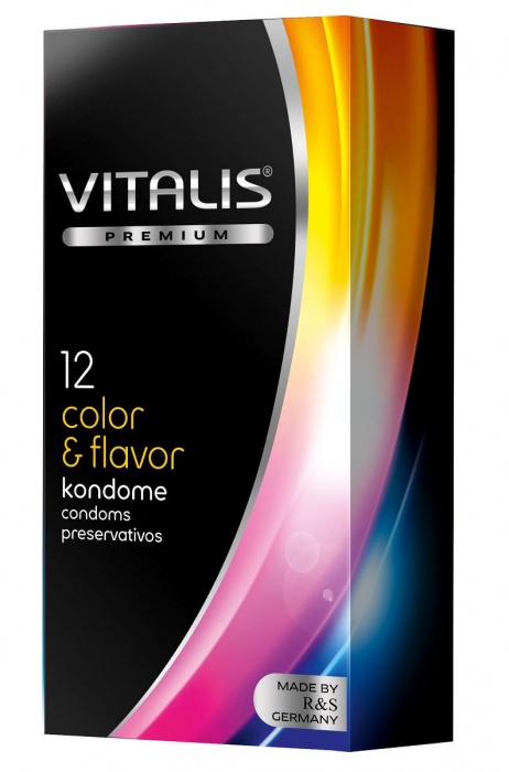 Цветные ароматизированные презервативы VITALIS PREMIUM color   flavor - 12 шт. - Vitalis - купить с доставкой в Таганроге