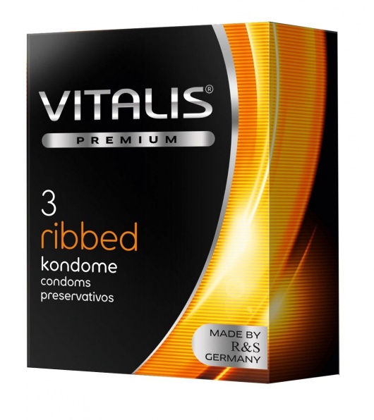 Ребристые презервативы VITALIS PREMIUM ribbed - 3 шт. - Vitalis - купить с доставкой в Таганроге